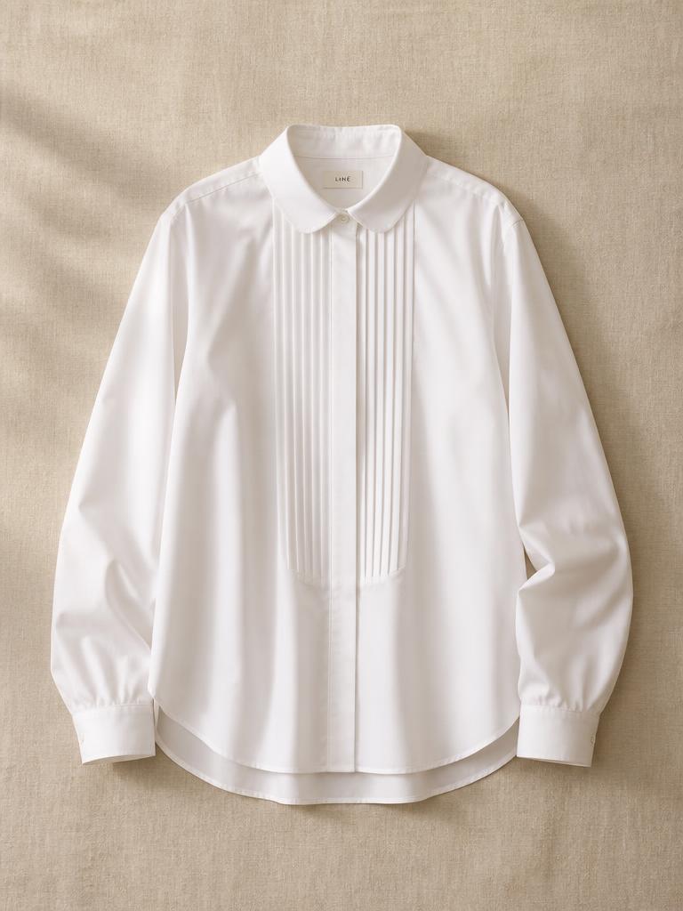 Pleated Poplin Shirt